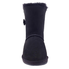 Auzland UGG Premium Short Classic Boots with a single button, featuring soft suede and sheepskin lining for women.
