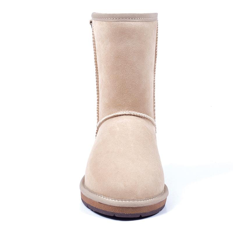 Auzland premium short classic UGG boots for women, showcasing their cosy sheepskin lining and durable suede exterior.