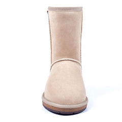 Auzland premium short classic UGG boots for women, showcasing their cosy sheepskin lining and durable suede exterior.