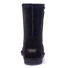 A pair of Auzland premium short classic UGG boots for women, featuring soft suede exterior and cosy shearling lining.