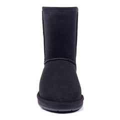 A pair of Auzland premium short classic UGG boots for women, featuring soft suede exterior and cosy shearling lining.