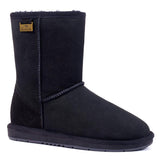Black Auzland premium short classic UGG boots for women and men, featuring soft sheepskin lining and durable suede exterior.