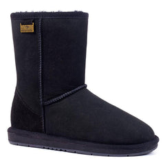 Black Auzland premium short classic UGG boots for women and men, featuring soft sheepskin lining and durable suede exterior.
