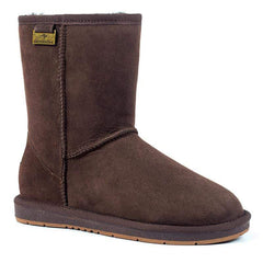 A pair of chocolate Auzland Premium Short Classic UGG Boots for women, showing the cosy, stylish exterior and ankle height.