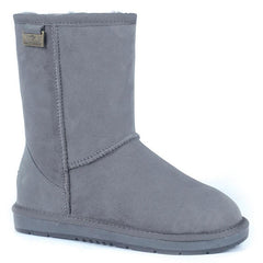 Grey Auzland Premium Short Classic UGG Boots for women and men, featuring soft sheepskin lining and durable suede exterior.