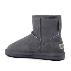 A pair of Auzland premium suede mini classic UGG boots for women, featuring soft suede material and cosy interior lining.