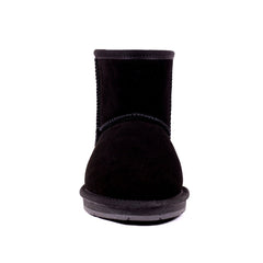 A pair of Auzland Premium Suede Mini Classic UGG Boots for women, showcasing beige suede exterior and cosy interior lining.