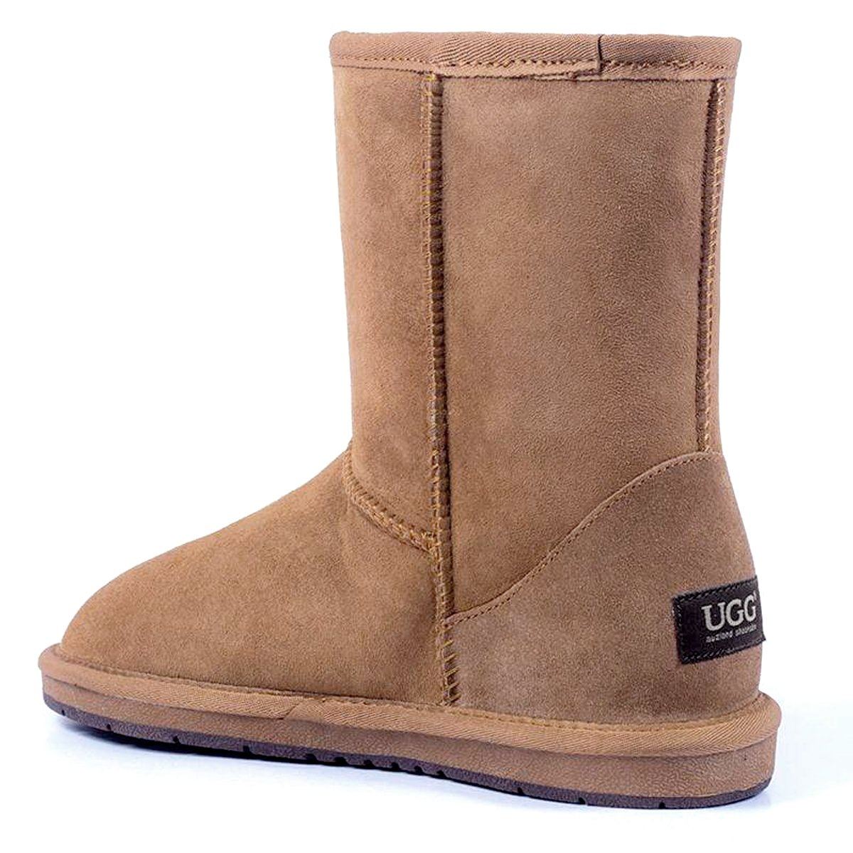Auzland premium suede short classic UGG boots for women, showcasing the soft suede exterior and cosy design.