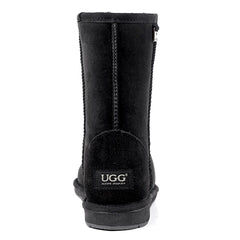 A pair of Auzland premium suede short classic UGG boots for women, showcasing their soft suede exterior and cosy design.