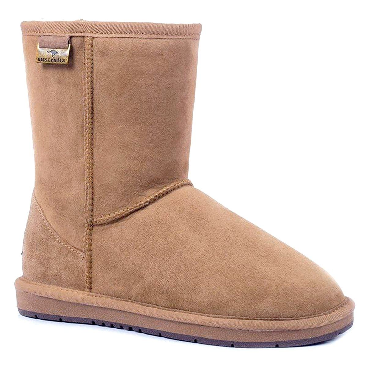 Auzland premium suede short classic UGG boots in chestnut color, featuring a cosy design for women and men.