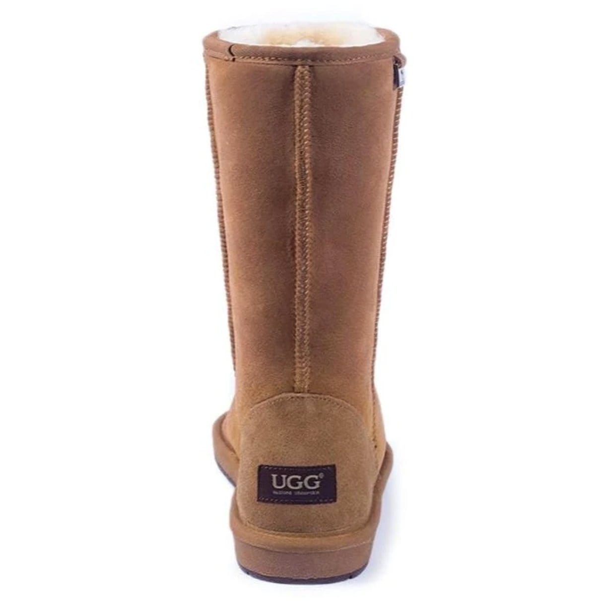 Auzland Premium Tall Classic UGG Boots for women, featuring soft sheepskin lining and a tall design in chestnut brown.