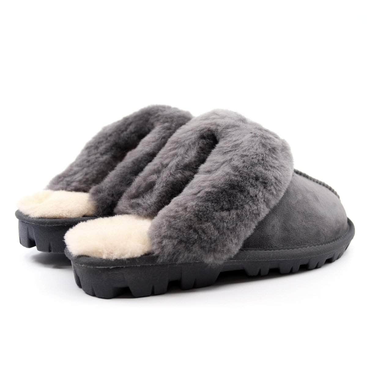 Auzland UGG Scuff Slippers for women with plush interior and soft suede exterior, ideal for cosy indoor wear.