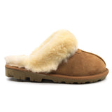 Auzland UGG Scuff Slippers in chestnut, cosy slip-on shoes for women and men with soft interior and durable sole.