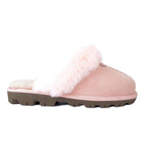 Light pink UGG Scuff Slippers for women by Auzland, featuring soft plush material and slip-on design for cosy comfort.