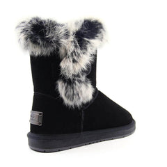 Auzland women's short button fur UGG boots featuring a button detail and plush fur lining, stylish winter footwear.