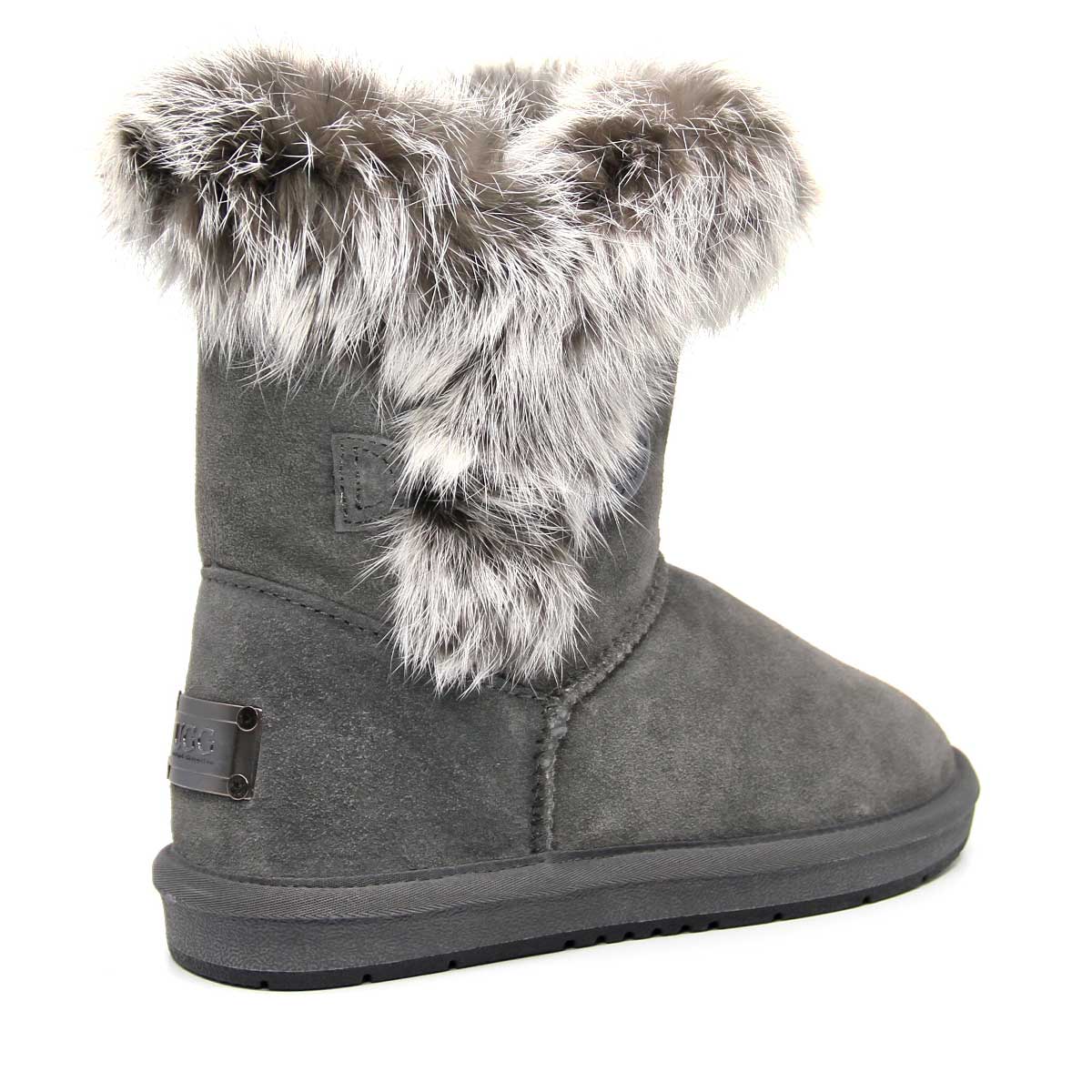 Auzland short button fur UGG boots for women, featuring button accents, cosy fur lining, and stylish footwear design.
