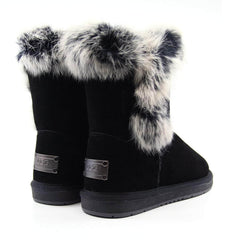 Auzland Short Button Fur UGG Boots for women with button accents and plush fur lining, stylish and warm footwear.