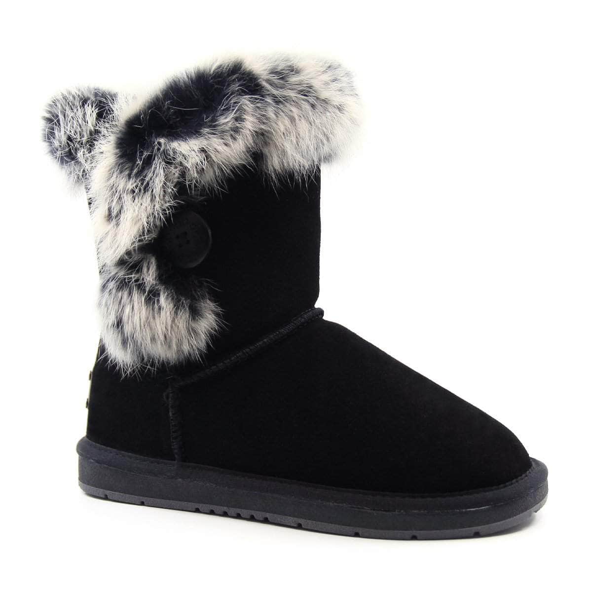 Auzland short button fur UGG boots for women featuring a cosy fur lining and stylish button details, perfect for winter fashion.